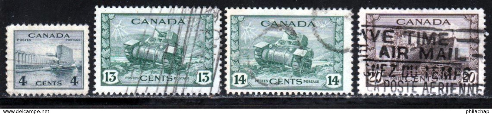 Canada 1943 Yvert 210 - 214 / 216 (o) B Oblitere(s) - Used Stamps