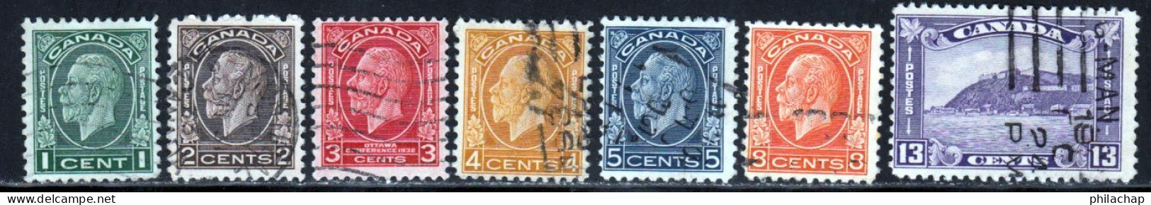 Canada 1932 Yvert 161 / 167 (o) B Oblitere(s) - Gebruikt