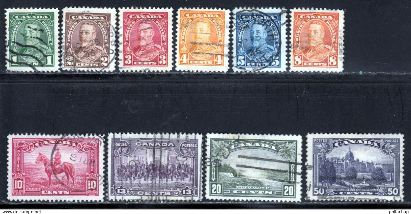 Canada 1935 Yvert 179 / 188 (o) B Oblitere(s) - Usados