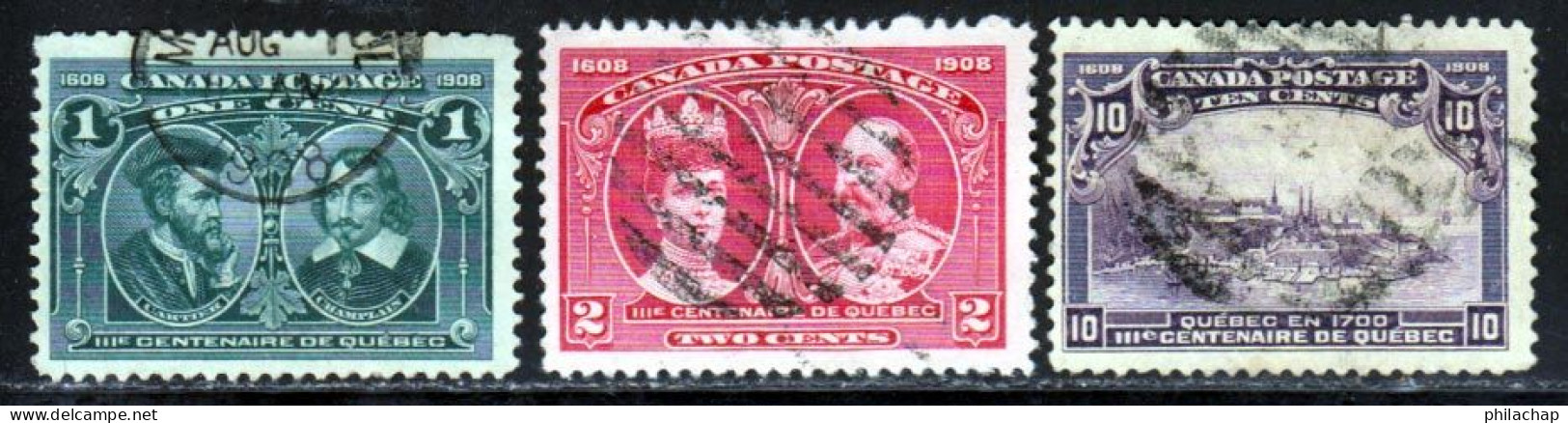 Canada 1908 Yvert 86 - 87 - 90 (o) B Oblitere(s) - Usati