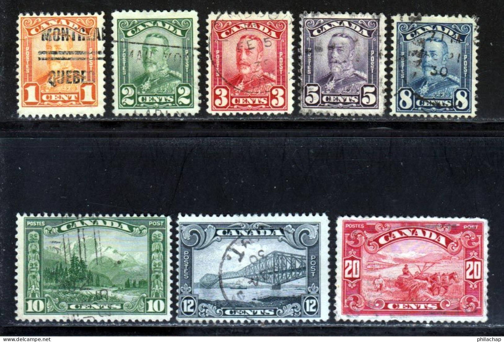 Canada 1928 Yvert 129 / 131 - 133 / 137 (o) B Oblitere(s) - Usati