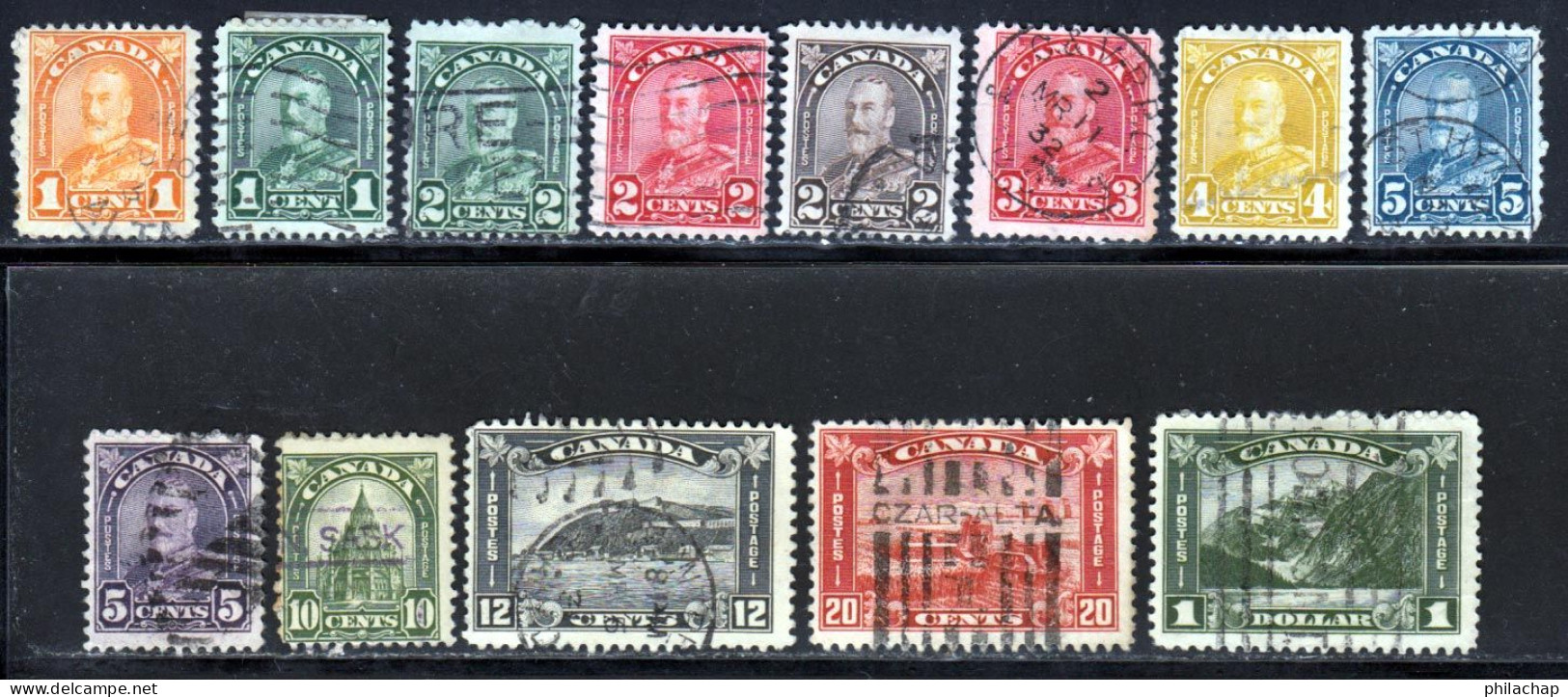 Canada 1930 Yvert 140 / 148 - 151 / 153 - 155 (o) B Oblitere(s) - Used Stamps