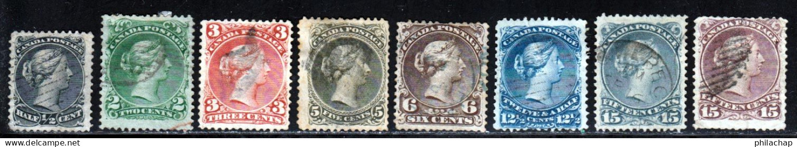 Canada 1868 Yvert 17A - 20 / 26 (o) B Oblitere(s) - Used Stamps