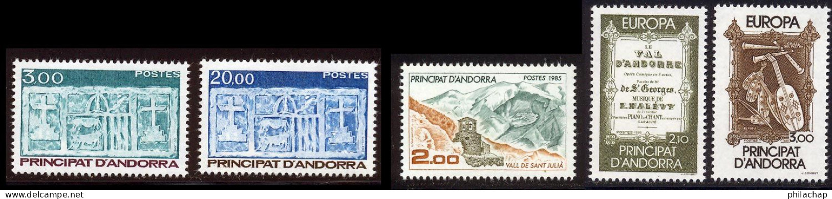 Andorre Francais 1985 Yvert 335 - 336 - 338 / 340 ** TB - Neufs