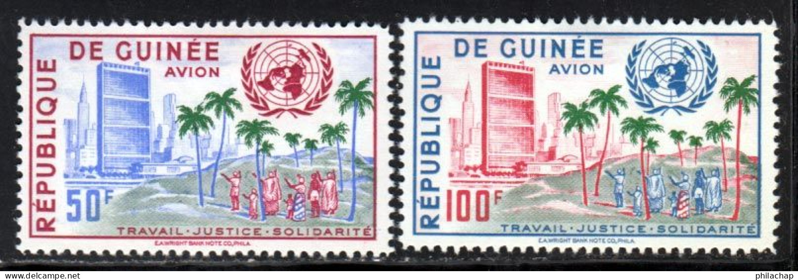 Guinee Republique PA 1959 Yvert 9 / 10 * TB Charniere(s) - Guinée (1958-...)
