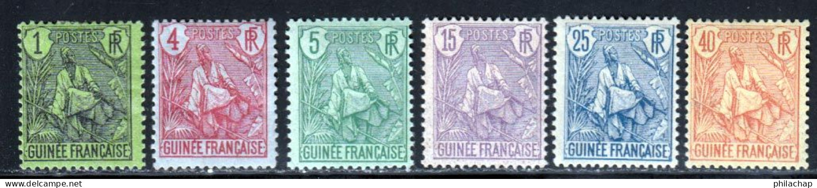 Guinee 1904 Yvert 18 - 20 - 21 - 23 - 25 - 27 * TB Charniere(s) - Ungebraucht