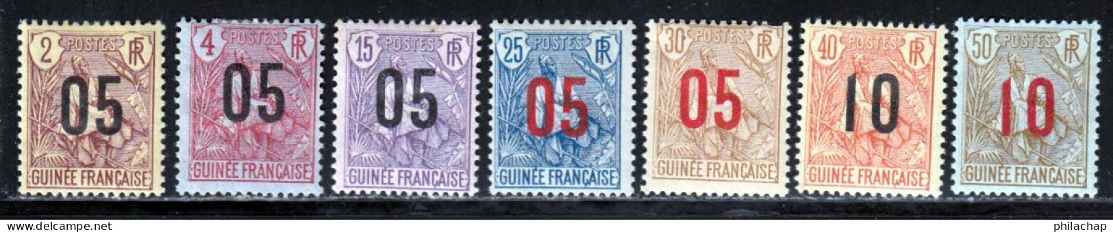 Guinee 1912 Yvert 55 / 57 - 59 / 62 * TB Charniere(s) - Nuevos