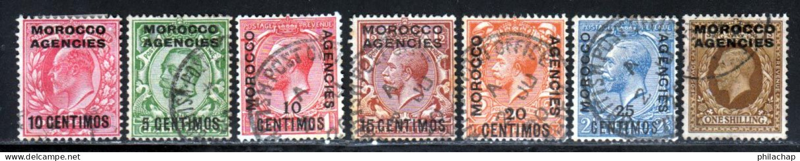 Maroc Anglais Zone Espagnol 1907 Yvert 24 - 38 / 42 - 53 (o) B Oblitere(s) - Morocco Agencies / Tangier (...-1958)