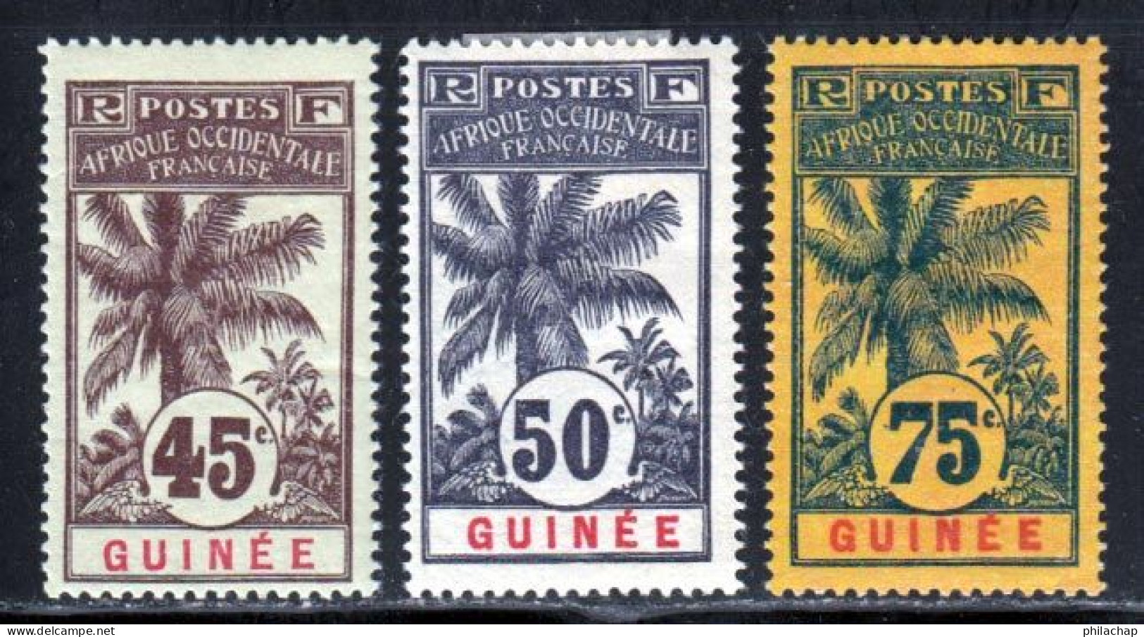 Guinee 1906 Yvert 42 / 44 * TB Charniere(s) - Neufs