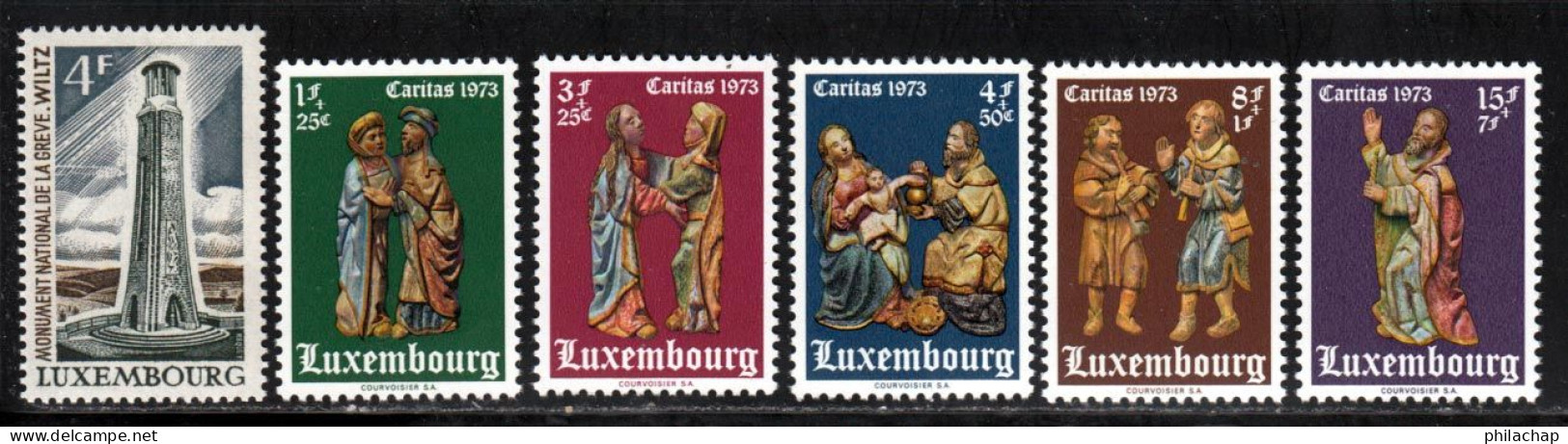 Luxembourg 1973 Yvert 820 / 825 ** TB Bord De Feuille - Unused Stamps