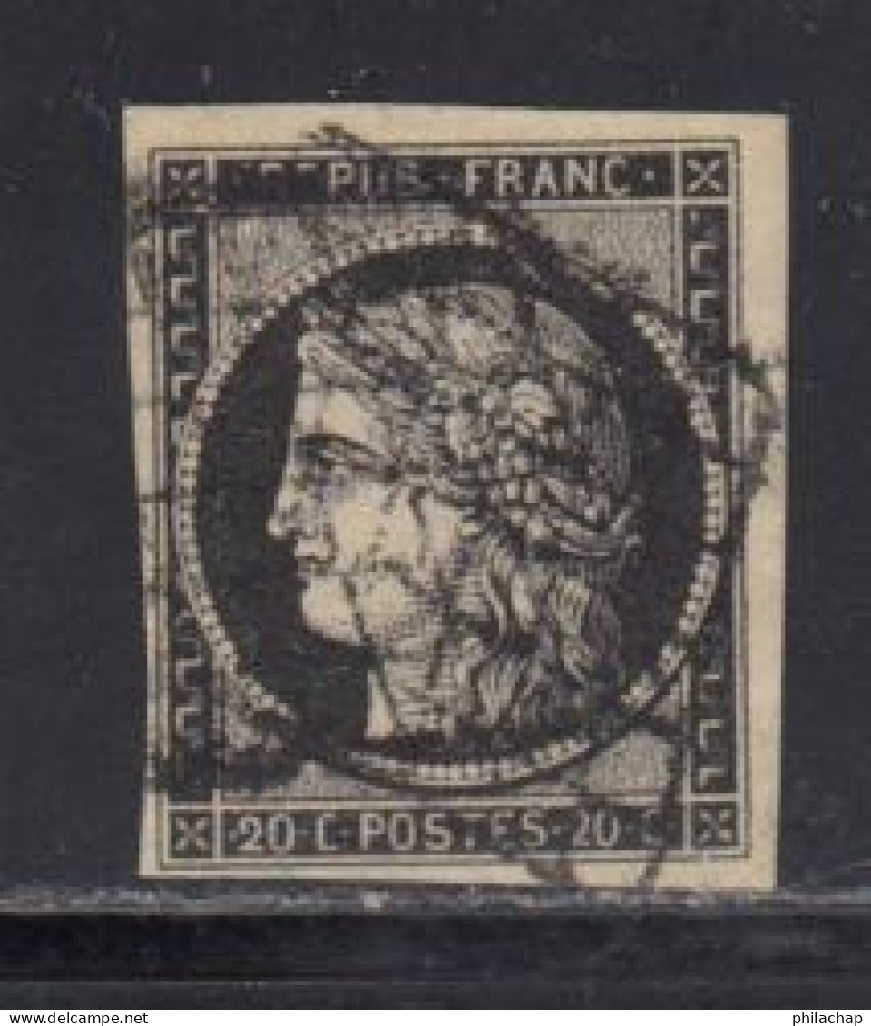 France 1849 Yvert 3 (o) B Oblitere(s) Signature Brun - 1849-1850 Cérès