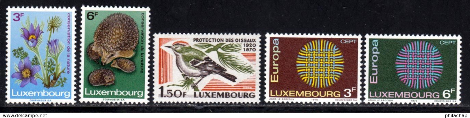Luxembourg 1970 Yvert 754 / 758 ** TB - Neufs