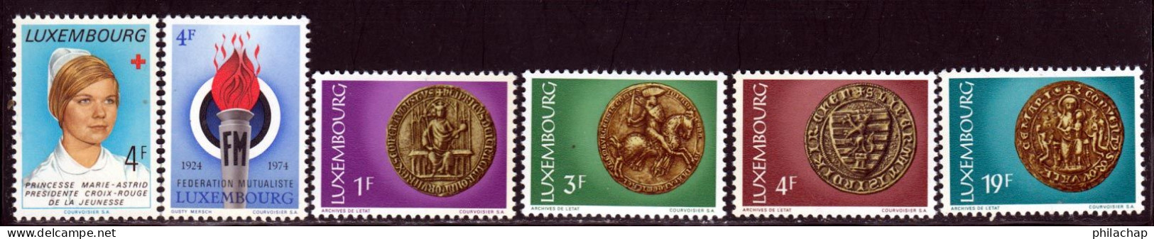 Luxembourg 1974 Yvert 826 / 831 ** TB - Unused Stamps