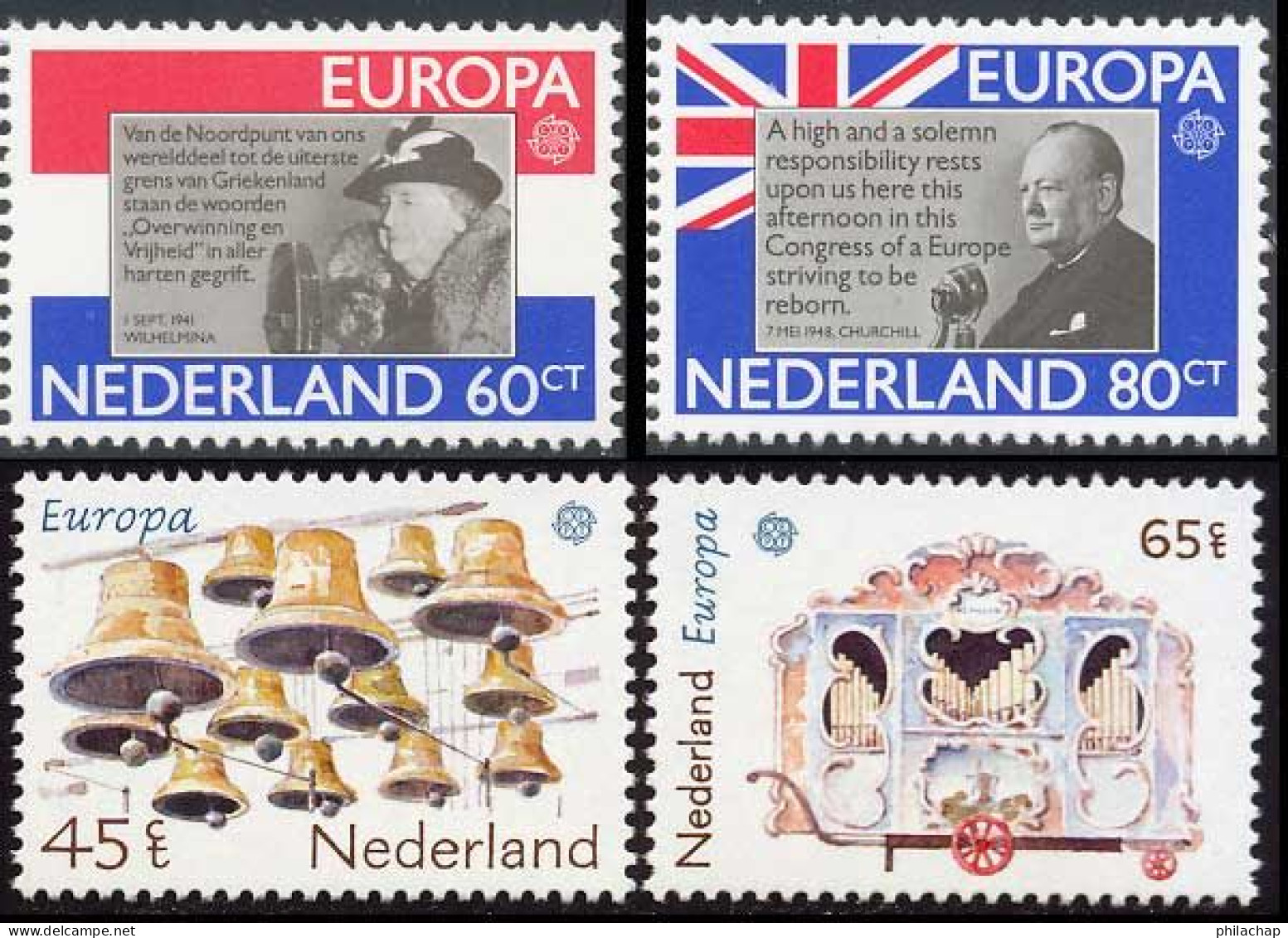 Pays-Bas 1980 Yvert 1138 / 1139 - 1156 / 1157 ** TB Bord De Feuille - Nuevos