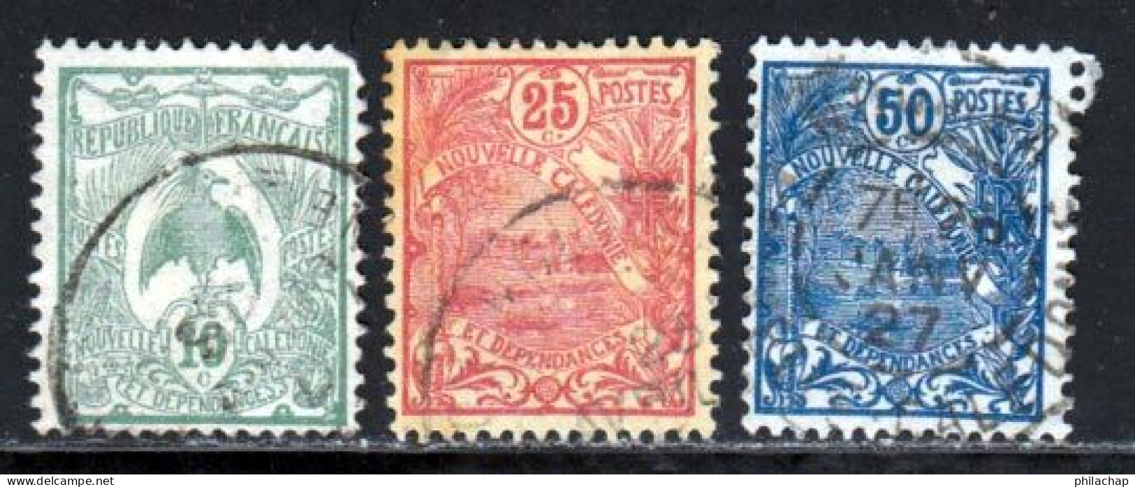 Nouvelle-Caledonie 1922 Yvert 115 - 117 - 120 (o) B Oblitere(s) - Gebruikt