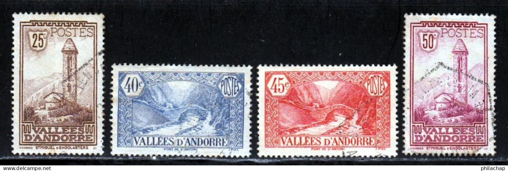 Andorre Francais 1932 Yvert 31 - 33 / 35 (o) B Oblitere(s) - Oblitérés