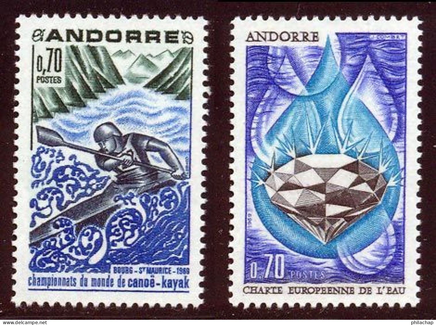 Andorre Francais 1969 Yvert 196 / 197 ** TB Coin De Feuille - Nuevos