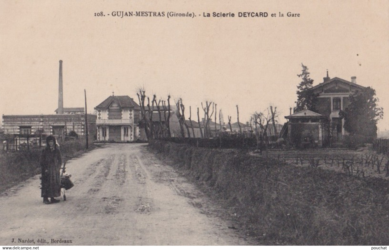 F20-33) GUJAN MESTRAS (GIRONDE) LA SCIERIE DEYCARD ET LA GARE - ANIMEE - HABITANT - ( 2 SCANS ) - Gujan-Mestras