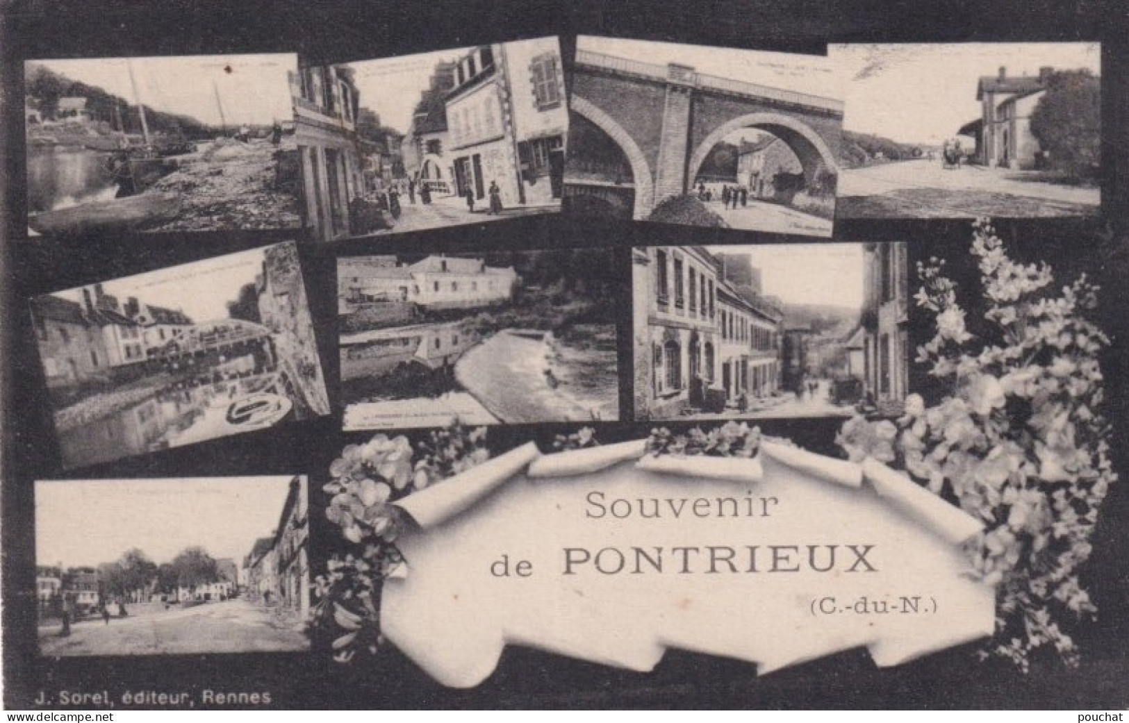 F20-22)  PONTRIEUX -  SOUVENIR - ( 2 SCANS ) - Pontrieux