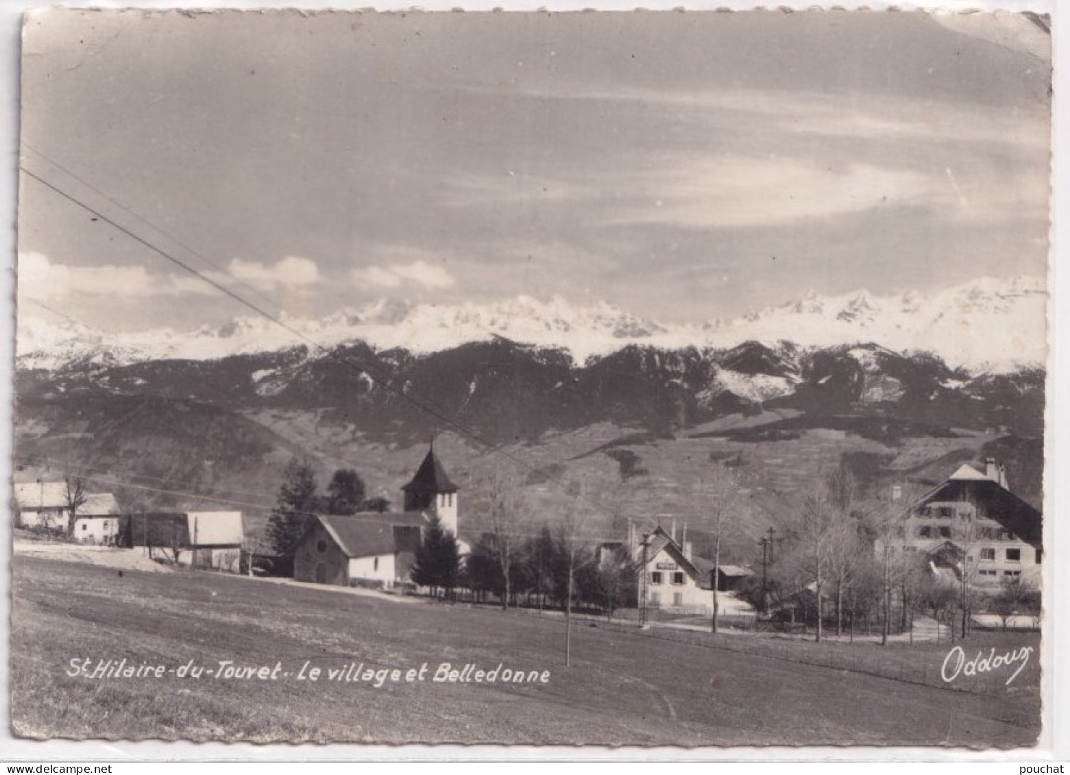 F22-38) SAINT HILAIRE DU TOUVET ( ISERE ) LE VILLAGE ET BELLEDONNE  - 1955 - ( 2 SCANS ) - Saint-Hilaire-du-Touvet