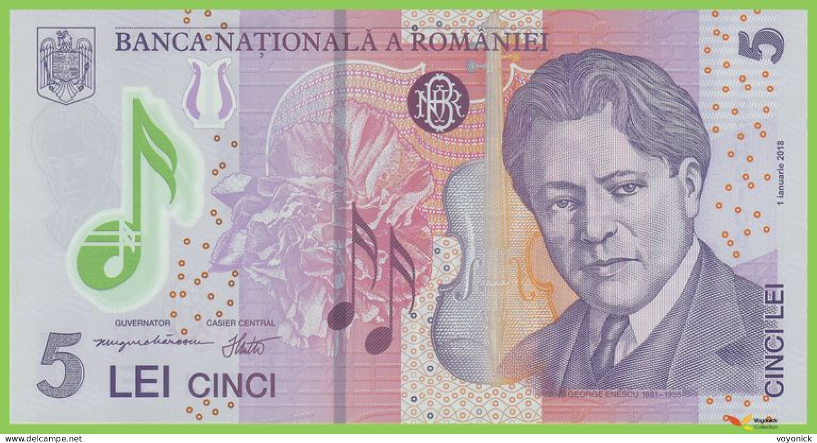 Voyo ROMANIA 5 Lei 2018/2023 P118k B287b 6K UNC Polymer - Roemenië