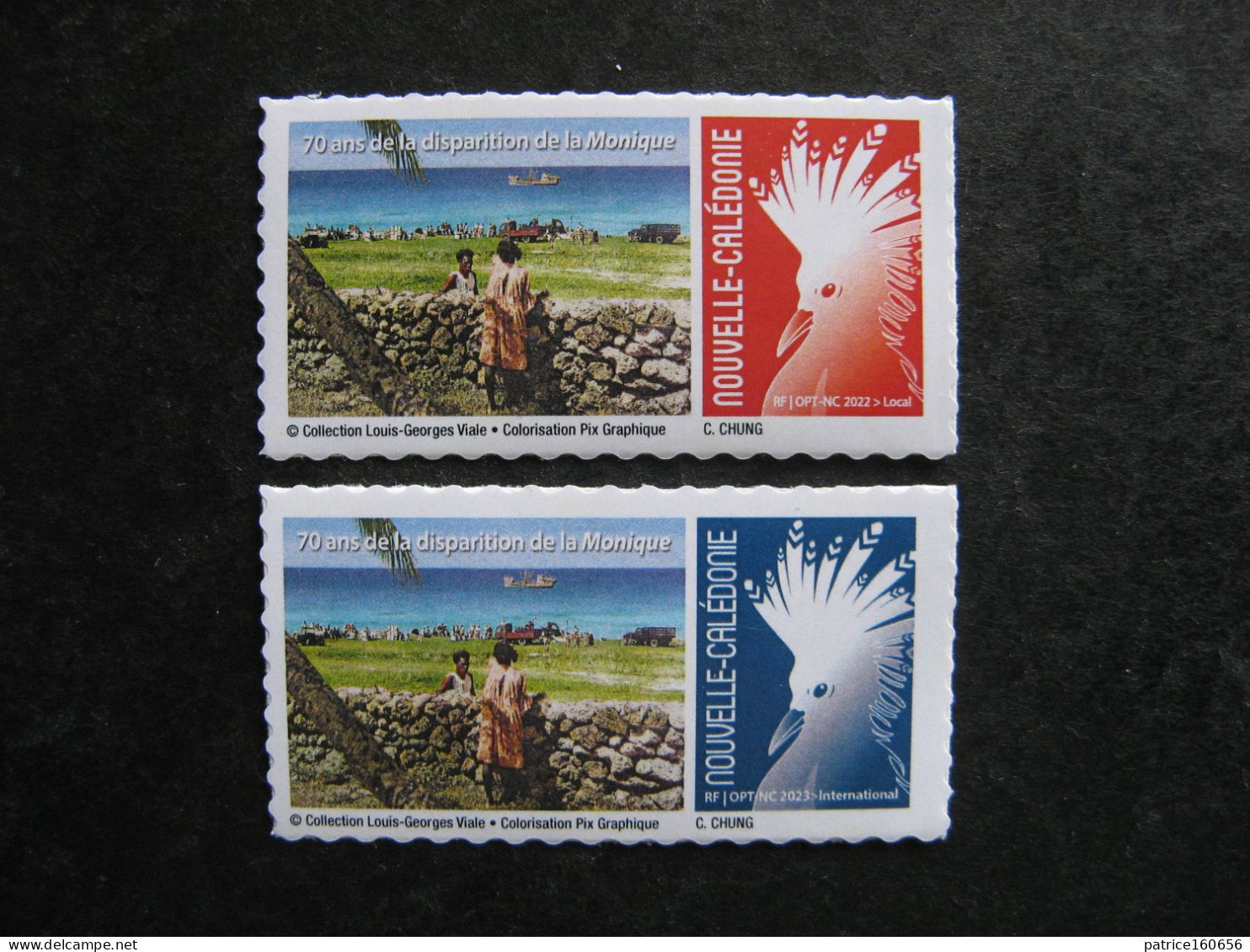 Nouvelle-Calédonie: TB Paire De Timbres Autoadhésifs " 70 Ans De La Disparition De La Monique ", OPT 2023, Neufs XX . - Unused Stamps