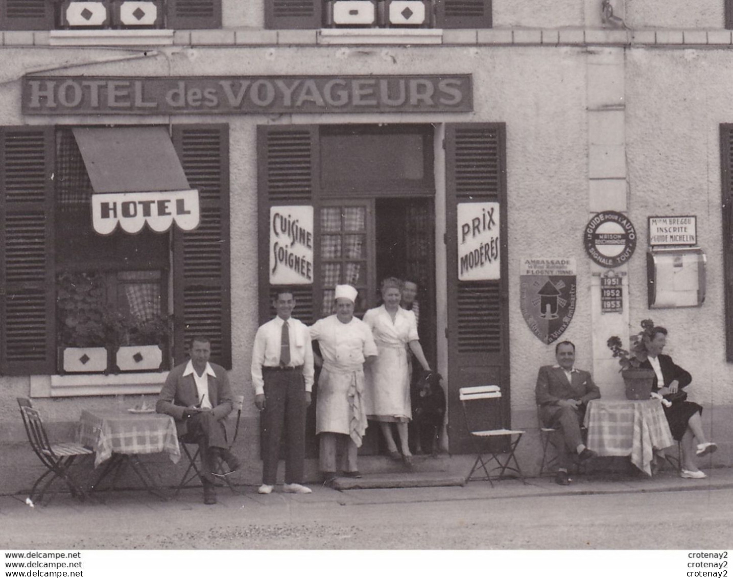 89 FLOGNY Café Hôtel Restaurant Maison BREGOU Relai Du Bien Manger Et Bien Boire En 1954 VOIR ZOOM BUS PUB BYRRH - Flogny La Chapelle