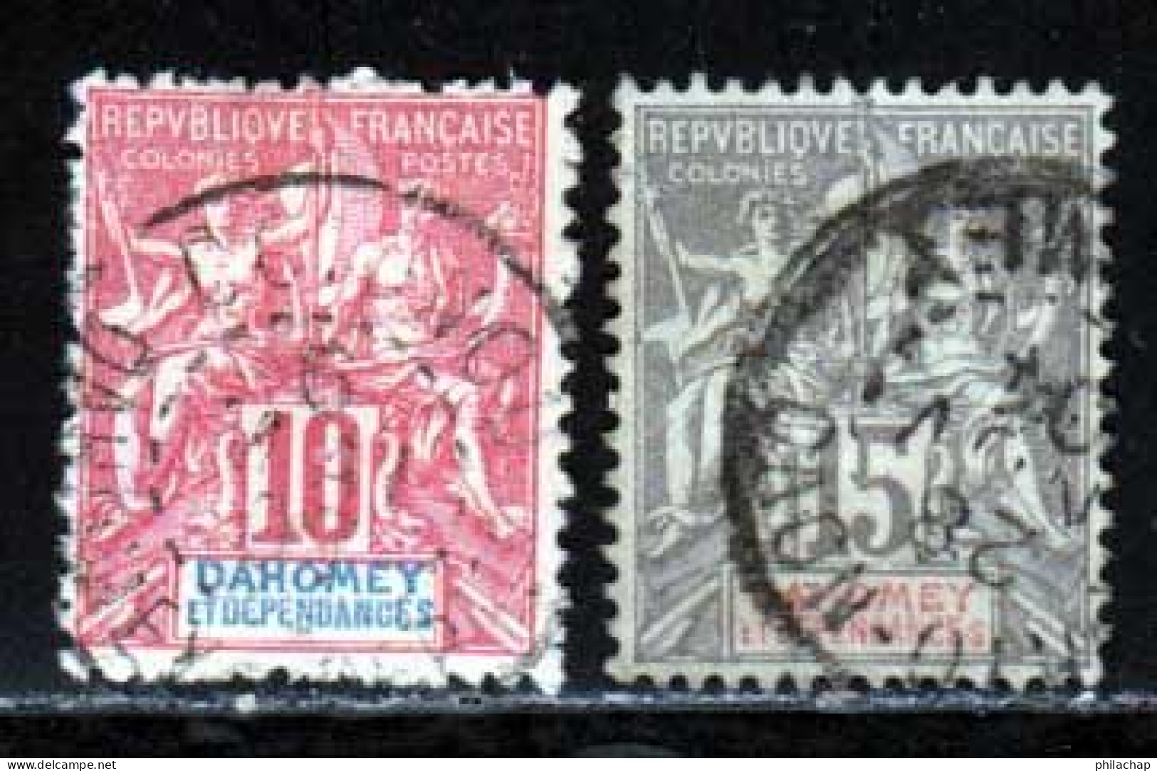 Dahomey 1899 Yvert 2 / 3 (o) B Oblitere(s) - Used Stamps