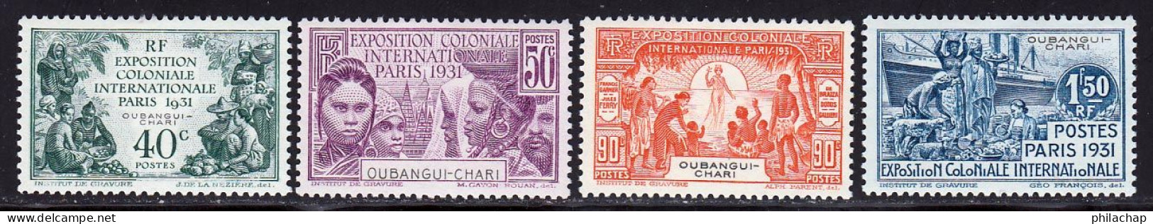 Oubangui 1931 Yvert 84 / 87 * TB Charniere(s) - Ungebraucht