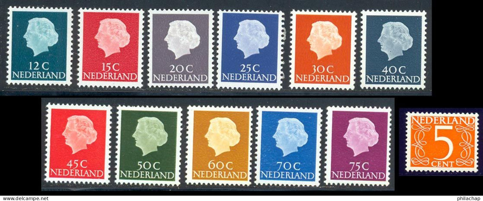 Pays-Bas 1953 Yvert 600Aa / 609a - 611k ** TB Phosphorescent - Neufs