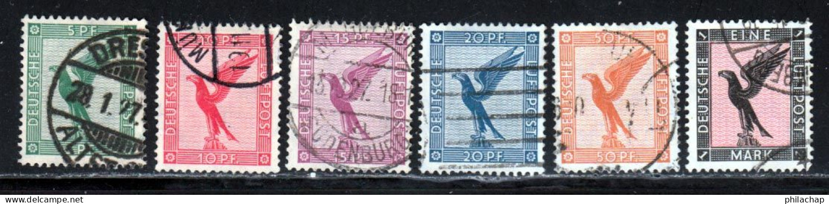 Allemagne Empire PA 1926 Yvert 27 / 32 (o) B Oblitere(s) - Poste Aérienne & Zeppelin