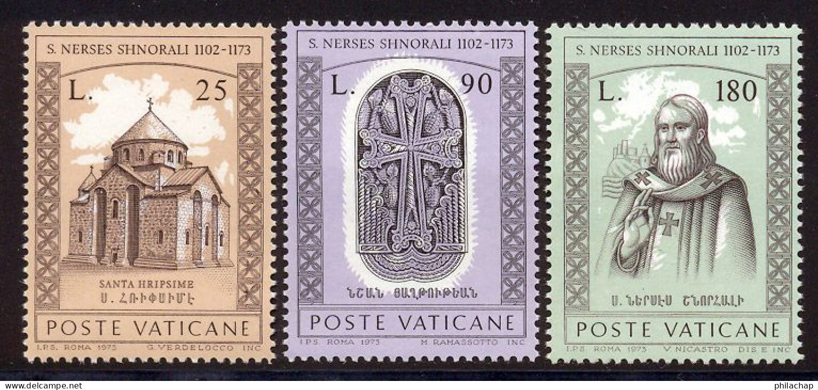 Vatican 1973 Yvert 566 / 568 ** TB - Neufs