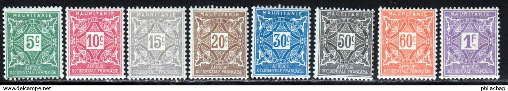Mauritanie Taxe 1914 Yvert 17 / 24 * TB Charniere(s) - Unused Stamps
