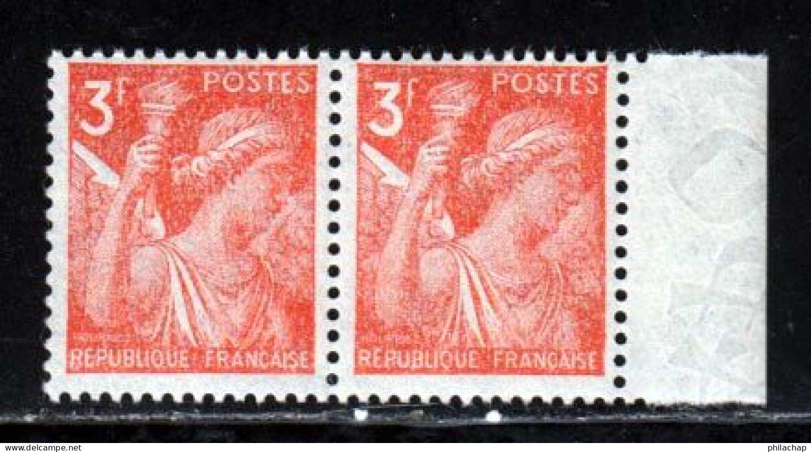 France 1944 Yvert 655 - 655a ** TB Bord Filigrane - Unused Stamps