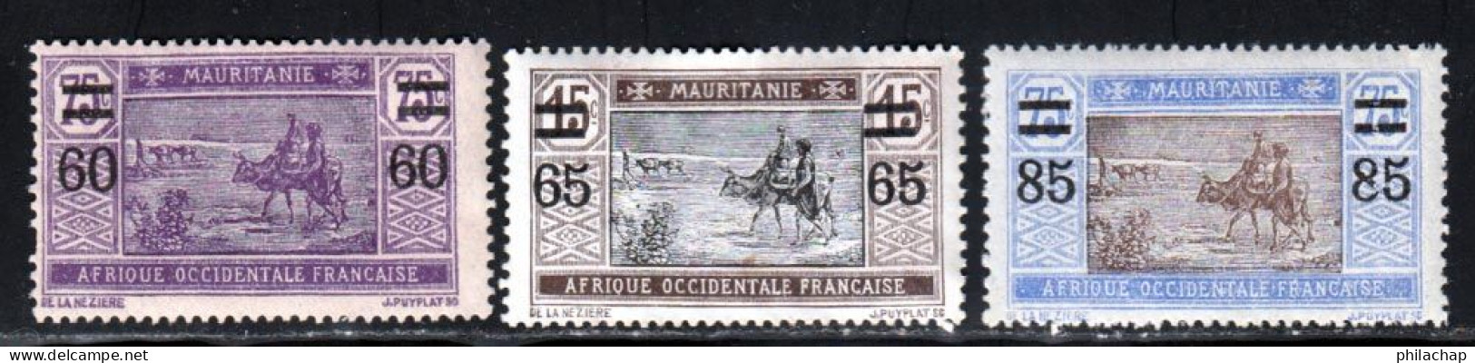 Mauritanie 1922 Yvert 36 / 38 * TB Charniere(s) - Nuovi