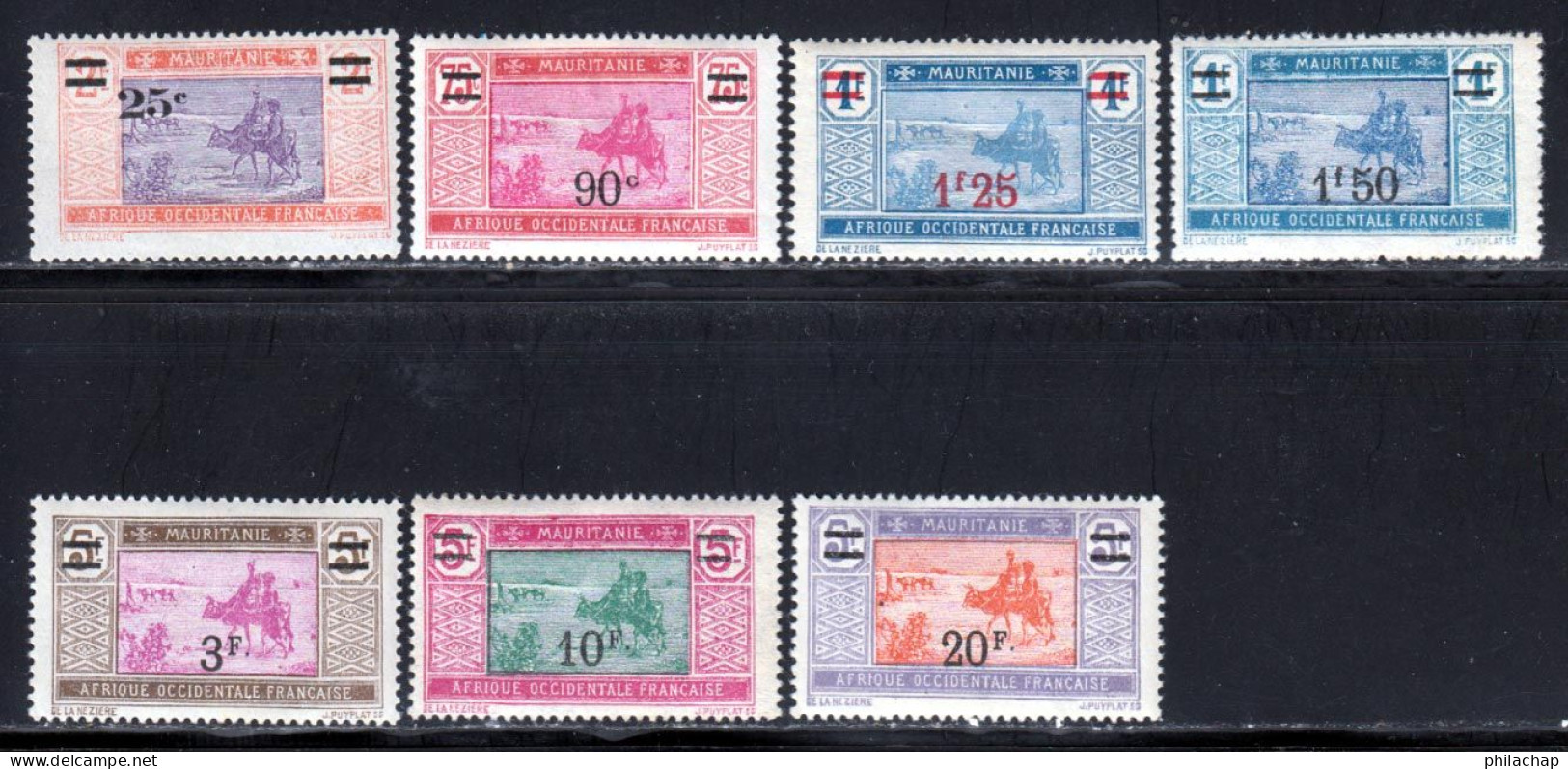 Mauritanie 1924 Yvert 50 / 56 * TB Charniere(s) - Unused Stamps