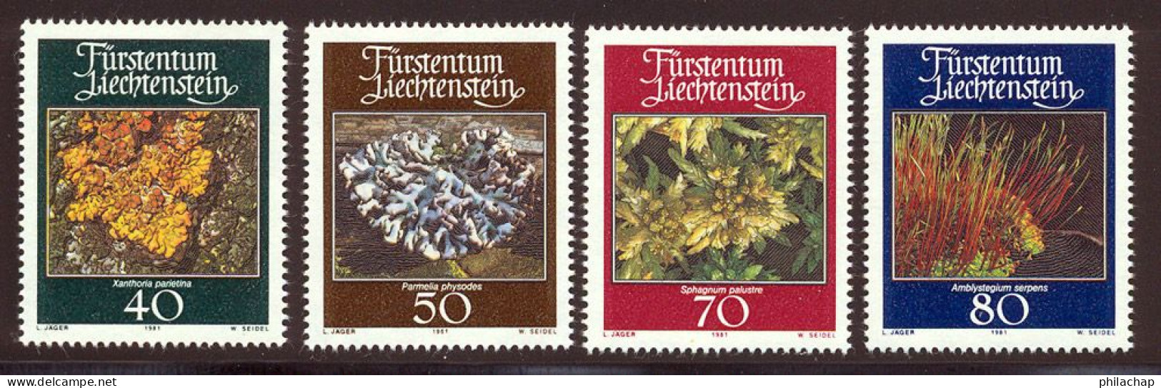 Liechtenstein 1981 Yvert 717 / 720 ** TB Coin De Feuille - Unused Stamps