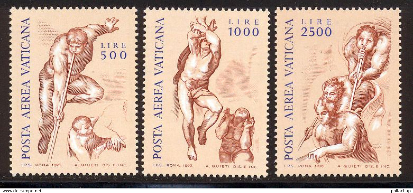 Vatican PA 1976 Yvert 60 / 62 ** TB Coin De Feuille - Poste Aérienne