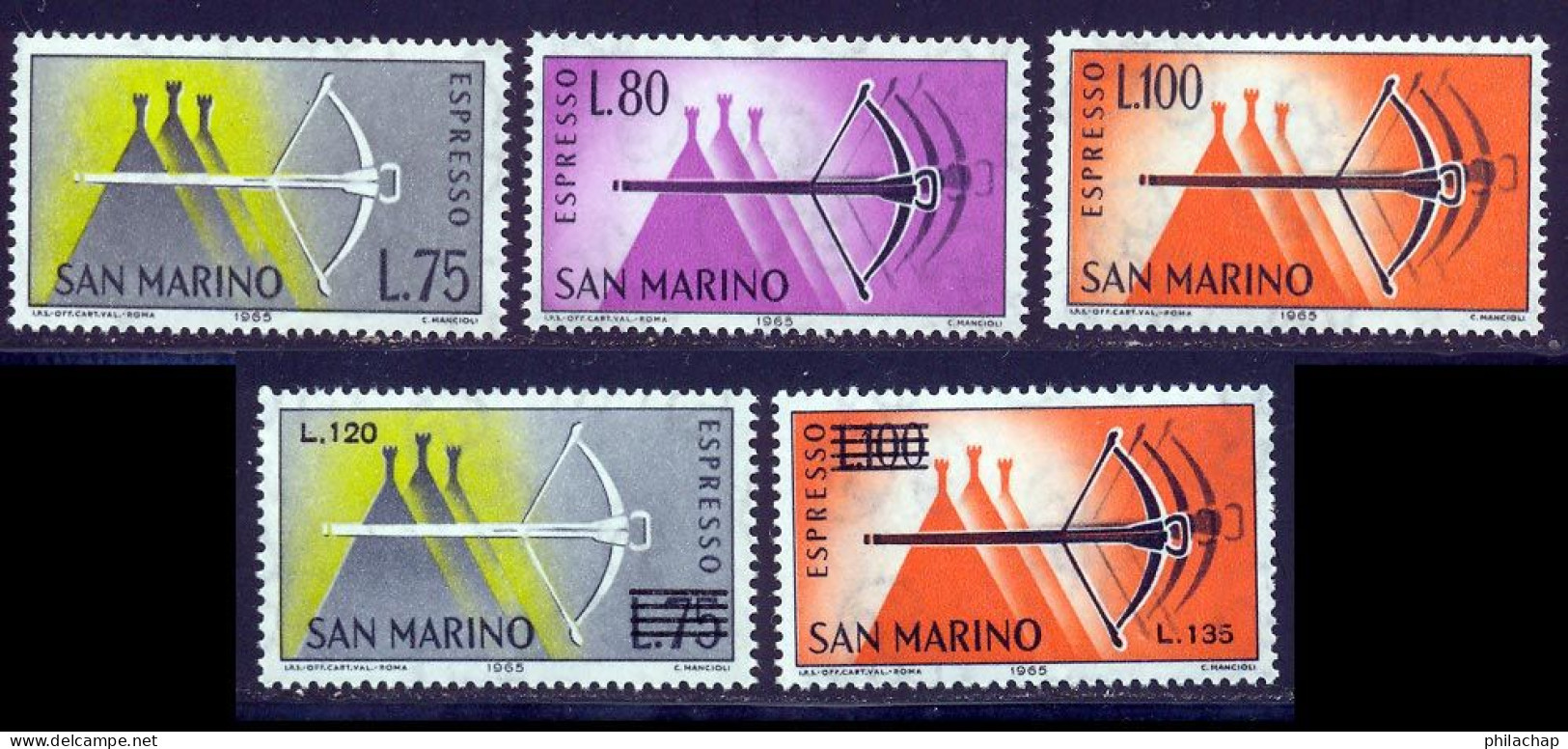 Saint-Marin Express 1957 Yvert 25 / 29 ** TB Bord De Feuille - Express Letter Stamps