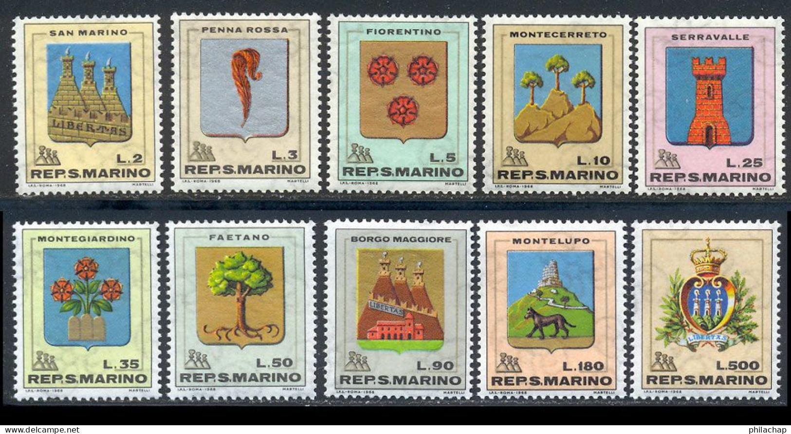 Saint-Marin 1968 Yvert 710 / 719 ** TB - Unused Stamps