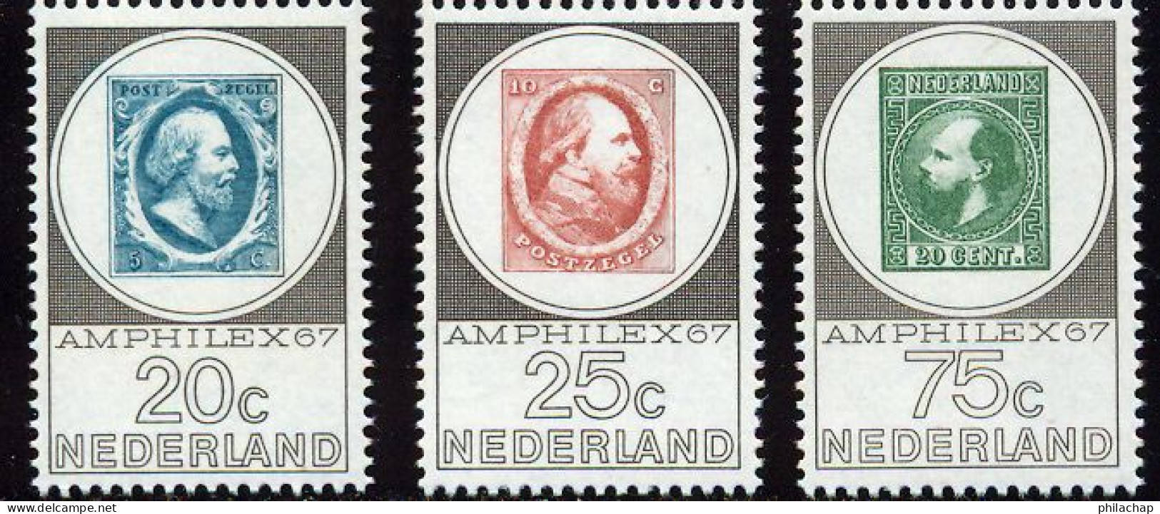 Pays-Bas 1967 Yvert 852 / 854 ** TB Coin De Feuille - Neufs