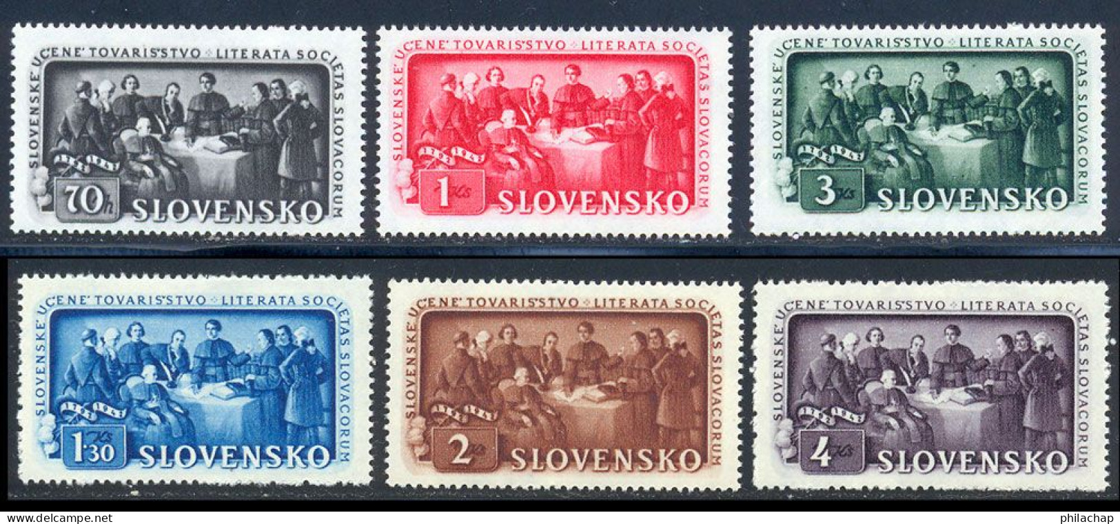 Slovaquie 1942 Yvert 77 / 82 ** TB Coin De Feuille - Nuevos