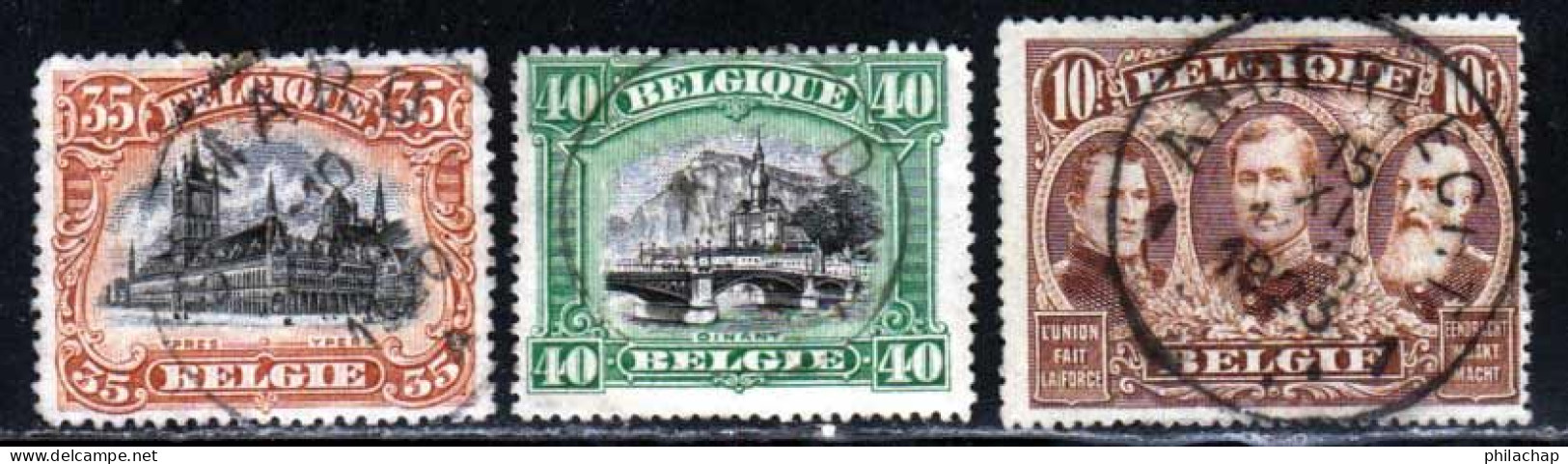 Belgique 1915 Yvert 142 - 143 - 149 (o) B Oblitere(s) - 1915-1920 Albert I