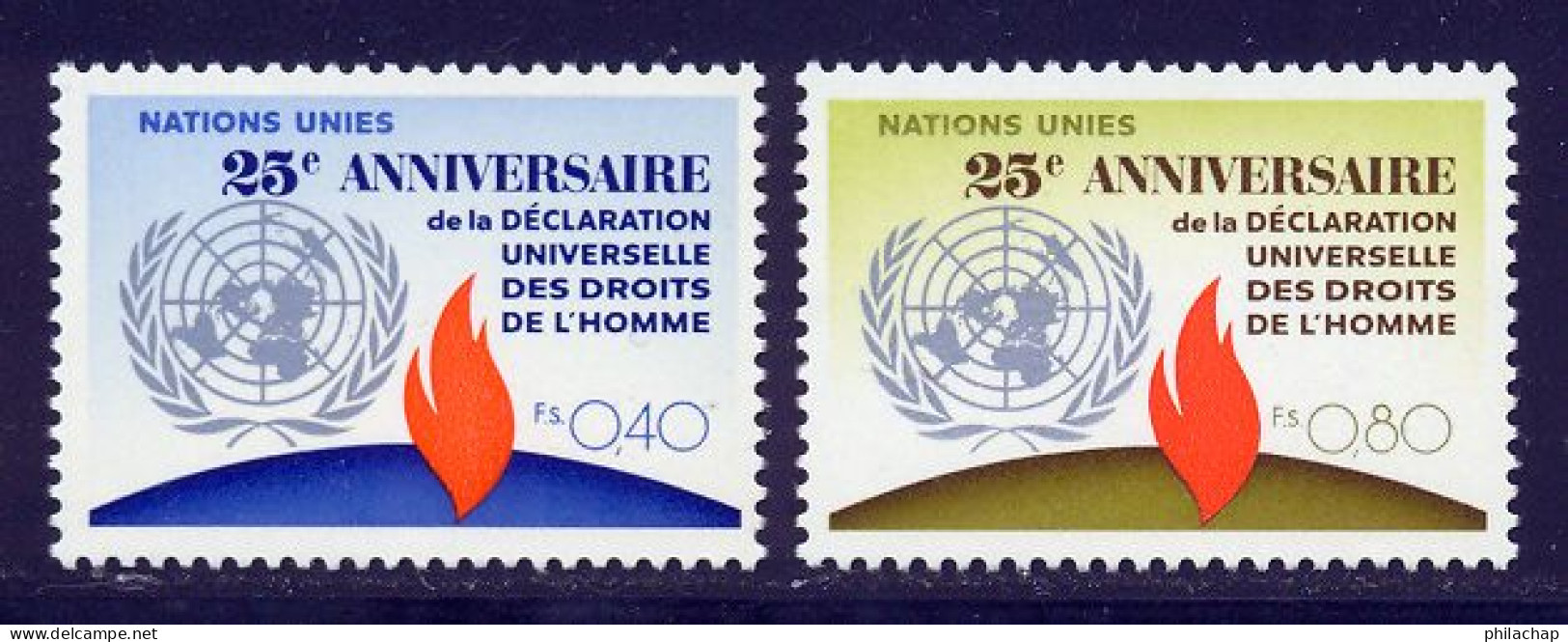 NU (Geneve) 1973 Yvert 35 / 36 ** TB - Unused Stamps