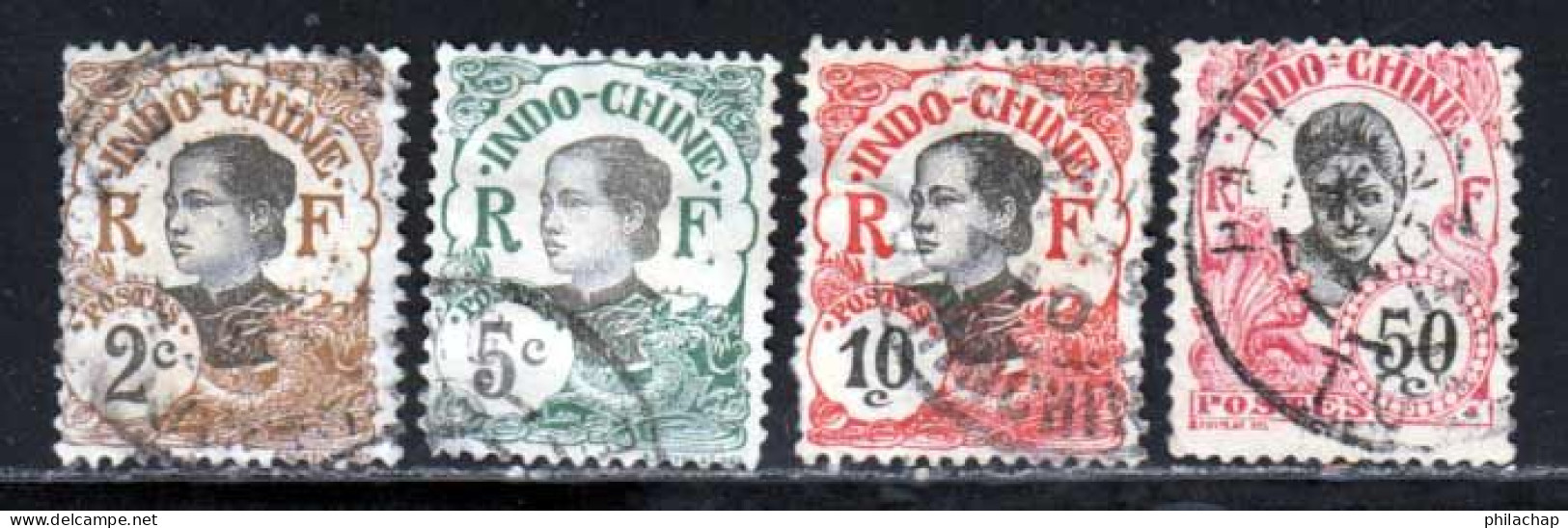 Indochine 1907 Yvert 42 - 44 - 45 - 53  (o) B Oblitere(s) - Usados