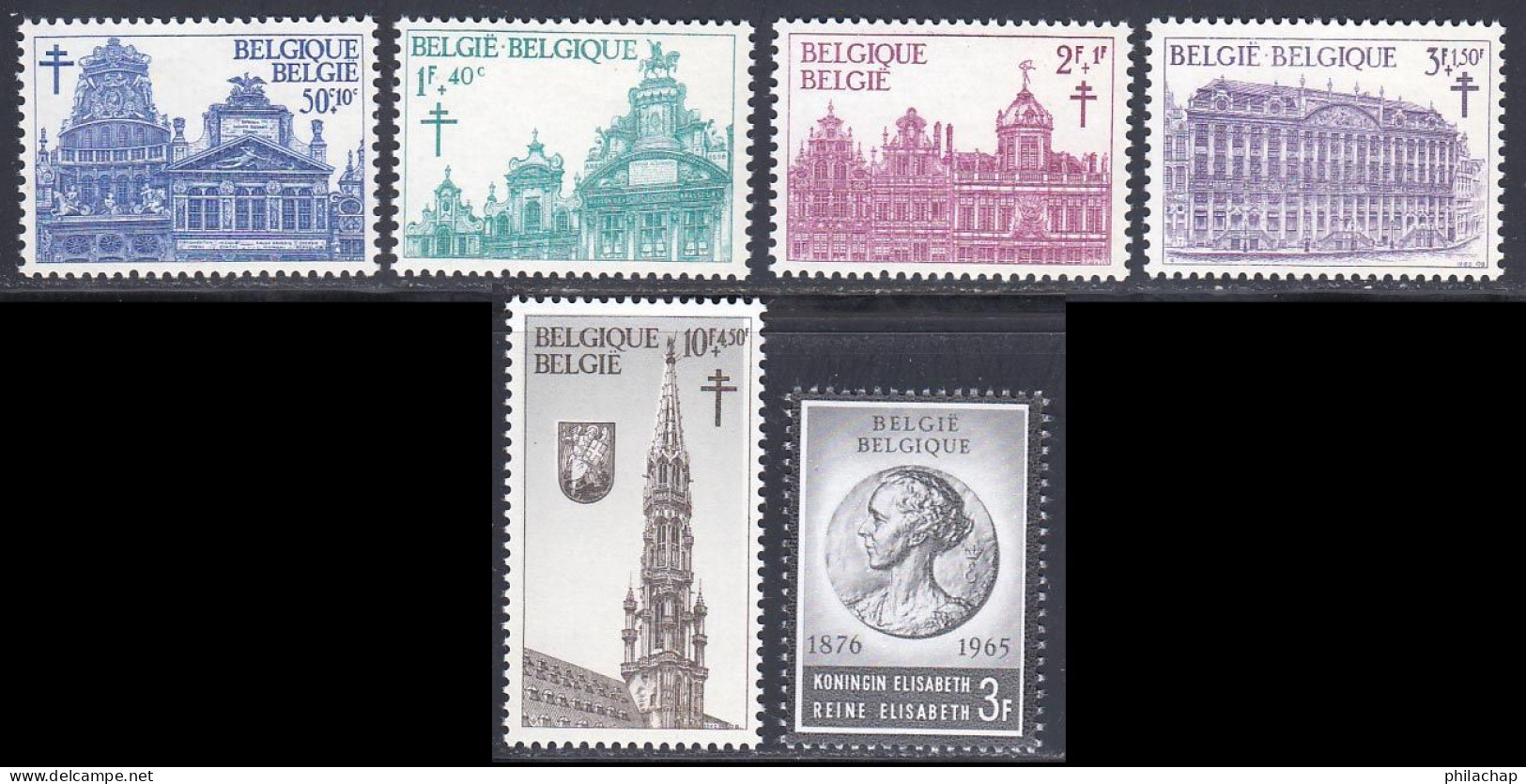 Belgique 1965 Yvert 1354 / 1359 ** TB - Neufs