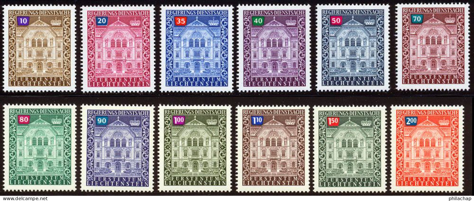 Liechtenstein Service 1976 Yvert 57 / 68 ** TB - Official