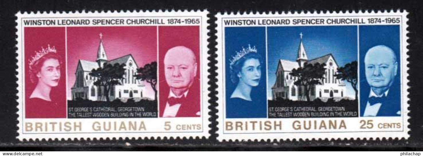 Guyane Britannique 1966 Yvert 221 / 222 ** TB - Britisch-Guayana (...-1966)