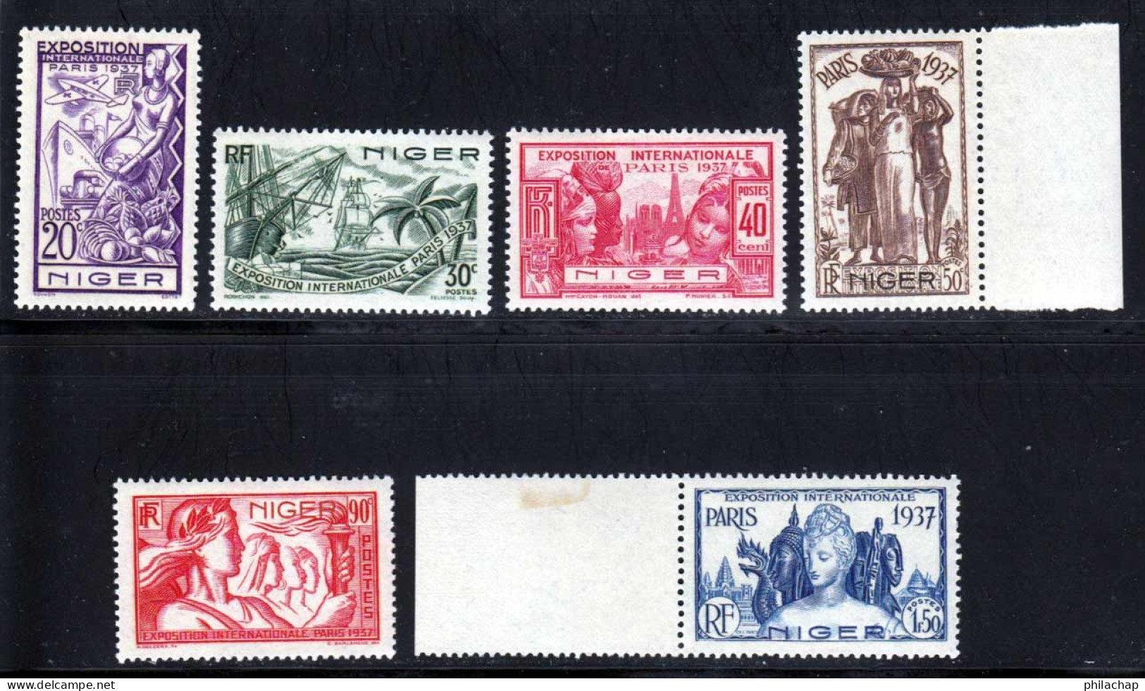 Niger 1937 Yvert 57 / 59 * Et 60 / 62 ** TB - Nuevos