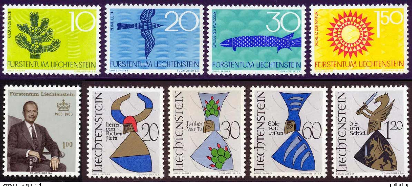 Liechtenstein 1966 Yvert 408 / 416 ** TB - Nuevos